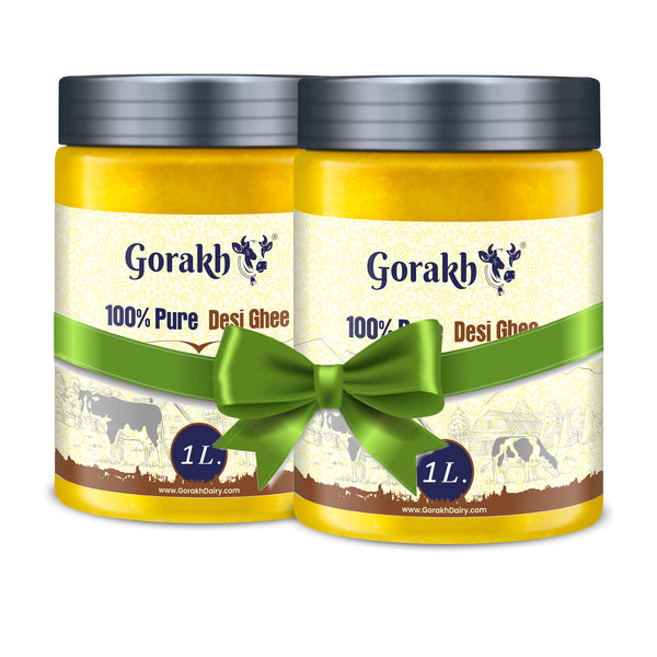 GORAKH 1 Litrex2 Combo Pure Desi Ghee Jars (2 Litre)